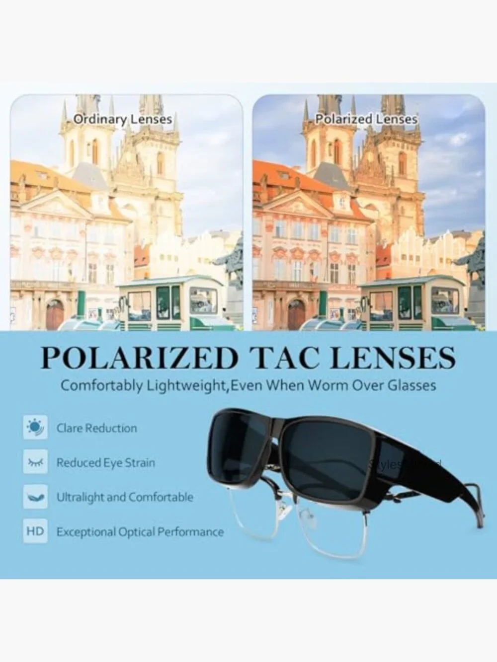 Polarized Fit Over Glasses Wrap Around Sunglasses UV Protection Driving